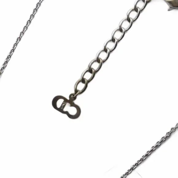 Christian Dior Necklace Pendant Logo Silver Color KW GY18 - Picture 3 of 3